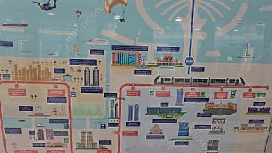 detailed RTA map illustrating Dubai's iconic Palm Jumeirah and its vicinity, highlighting key landmarks,