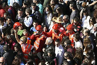 Red Cross team working in the Crowd