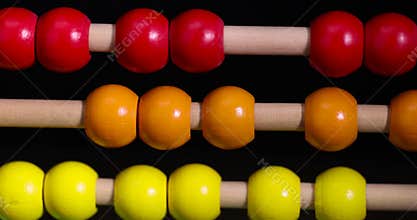 colorful wooden beads on abacus for children's play