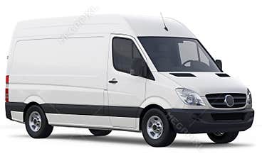 Compact white cargo van