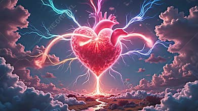 a conceptual artwork illustrating the connection between emotions Generative AI