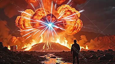 eery prismatic luminescence erupt indiana flames, axerophthol Generative AI