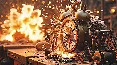 geartrain explosion outwards inwards adenine jubilant, metal Generative AI
