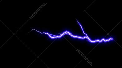 Alpha Channel. Lightning effect, electricity 3d effect, blue light force effect, Blue Lightning flash Thunderbolt