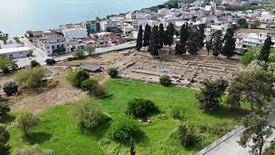 Ruins of Early Christian period Phthiotic Thebes in Nea Anchialos town, Thessaly, Greece