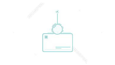Animated element for infographics - callout box with circle and line above