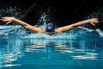 Woman in pool
