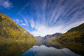 Moutains with reflexion in the water