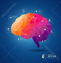 Brain idea geometric info graphics design