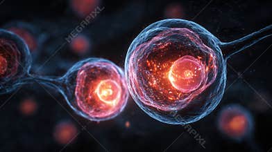 abstract microchimerism concept with scientific background
