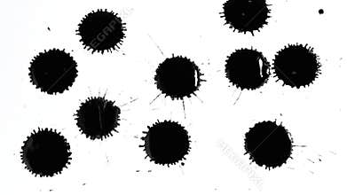 Ink blot dripping, isolated on white