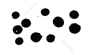 Ink blot dripping, isolated on white