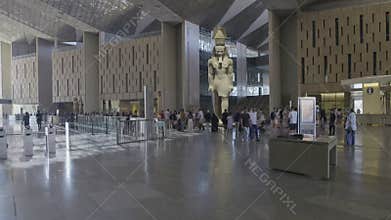 Giza, Egypt- July 26 2025: The Statue of Ramesses II in The Grand Egyptian Museum or Giza Museum
