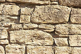 Sandstone wall with weather erosion