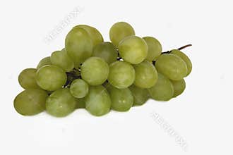 Fresh Green Grapes on White Background