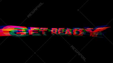 Distorted glowing word against Black background