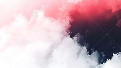 A Dramatic Watercolor Clash of Ethereal Pink and Deep Crimson Clouds