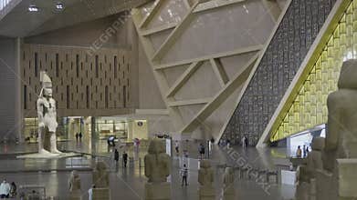 Giza, Egypt- July 26 2025: The Statue of Ramesses II in The Grand Egyptian Museum or Giza Museum,