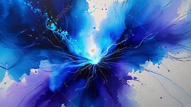 Violet Flux, hypnotic abstract painting in motion.