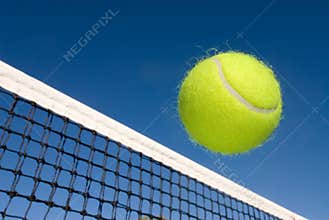 Tennis ball and net