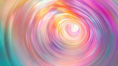 Mesmerizing abstract swirl background with vibrant colors and tunnel effect leading to radiant light. Psychedelic spiral