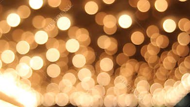 Theater Ceiling with Retro Flashing Marquee Lights in Downtown 1080p