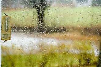 Rain through window