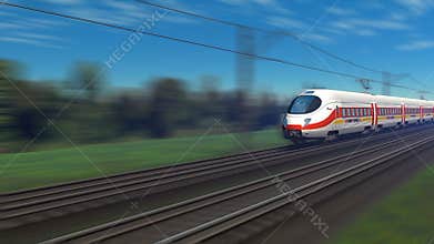 Modern high speed passenger train