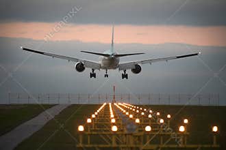 Landing airplane