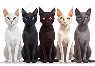 The front and back borders of this set include standing small dogs and cats