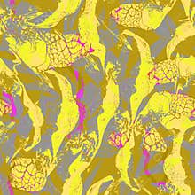 Floral seamless pattern with joyful spring summer abstract flowers.