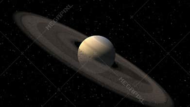 Saturn like planet with asteroid rings