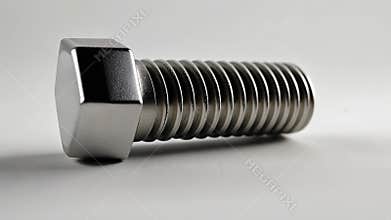 A detailed 3D rendering of a bolt viewed from the side, showcasing its sleek design and clean lines against a bright background