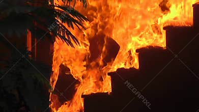 House Fire Disaster - Burning Stairs