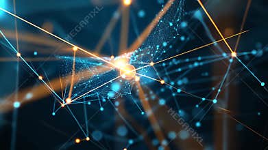 A luminous abstract tech background showcases intricate fiber optic connections, Ai Generated