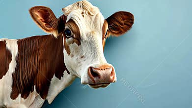 A charming cow character poses against a solid backdrop, ideal for various creative projects or playful designs