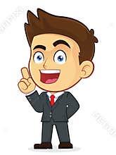 Businessman Pointing Upwards