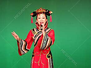 Ethnic singer in Manchu costume at Banjin Festival