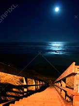 Full moon over Newport Beach