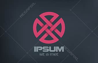 Circle cross abstract vector logo design Religion