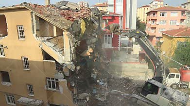 Apartment building demolition