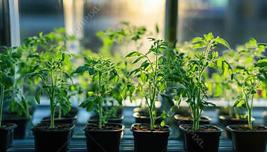 Morning Views Of Juvenile Tomato Plants Showcases The Beauty Of Young Tomato Seedlings Bathed In