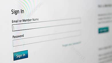 Sign In on webpage