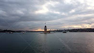 Maidens Tower in Bosphorus Strait, Istanbul, Turkey
