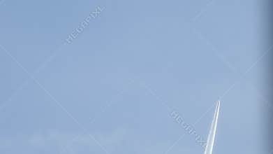 An aircraft spraying chemicals in the sky