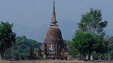Old stupa structure of khmer ruins