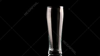 Beer poured in glass