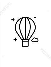 Kids can enjoy this playful coloring page depicting hot air balloons of diverse shapes, easy to print on an 8.5x11 inch