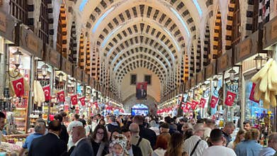 People shopping at Spice Bazaar