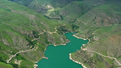 Lake Gizhgit in the Caucasus Mountains
